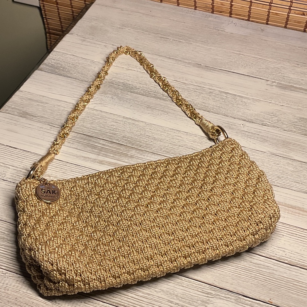 The Sak Metallic Gold Textured Shoulder Bag